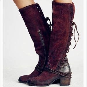 Free People Wine Coal Tall Boots
